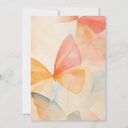 Waterverf Elegant Tuin Vlinder Vrijgezellenfeest Kaart (Achterkant)