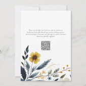 Waterverf Elegant Wildflower Bruiloft Kaart (Achterkant)