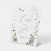 Waterverf Elegant Wildflower Peter Rabbit baby Reclamebord Met Voetstuk (Voorkant)