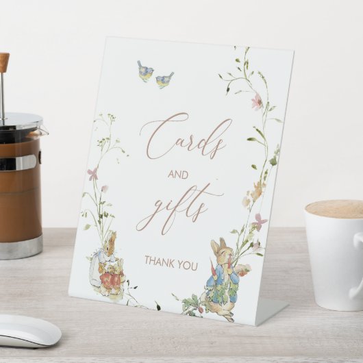 Waterverf Elegant Wildflower Peter Rabbit baby Reclamebord Met Voetstuk (Insitu)