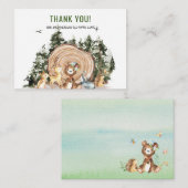 Waterverf Elegant Woodland Animals Dank u Notitiekaartje (Voorkant / Achterkant)