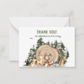 Waterverf Elegant Woodland Animals Dank u Notitiekaartje (Voorkant)