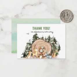 Waterverf Elegant Woodland Animals Dank u Notitiekaartje