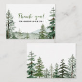 Waterverf Elegant Woodland Animals Dank u Notitiekaartje (Voorkant / Achterkant)