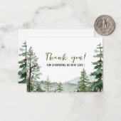 Waterverf Elegant Woodland Animals Dank u Notitiekaartje (Voorkant / Achterkant in situ)