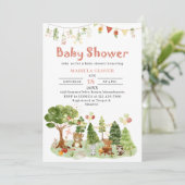 Waterverf Elegant Woodland Party Baby shower Kaart (Staand voorkant)