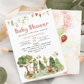 Waterverf Elegant Woodland Party Baby shower Kaart