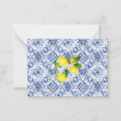 Waterverf ElegantCitrus Lemon baby shower dank u Notitiekaartje (Achterkant)