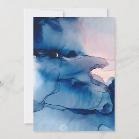 *~* Waterverf Elegante Abstracte AR17 bruiloft Kaart (Achterkant)