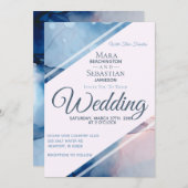 *~* Waterverf Elegante Abstracte AR17 bruiloft Kaart (Voorkant / Achterkant)