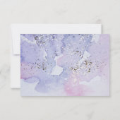 *~* Waterverf Elegante Abstracte glitter bruiloft RSVP Kaartje (Achterkant)