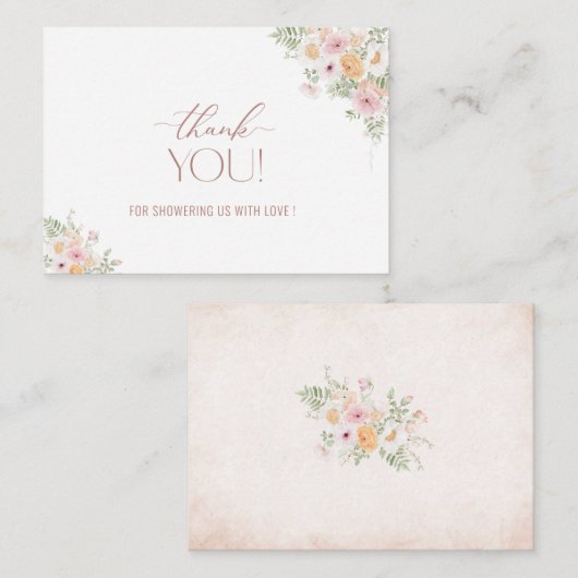 Waterverf Elegante Baby in Bloom Baby shower Dank Notitiekaartje (Voorkant / Achterkant)
