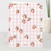 Waterverf elegante Bessie-zoete meisje aardbei bi Kaart (Achterkant)