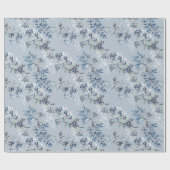 Waterverf Elegante Blauwe Bes Cadeaupapier (Vlak)