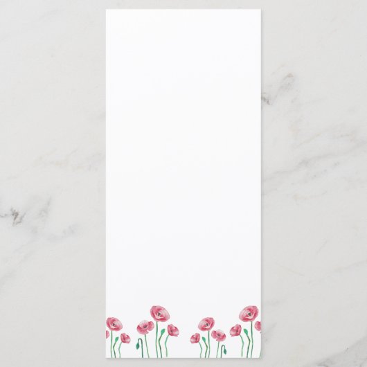 Waterverf elegante bloem minimalist menu (Achterkant)