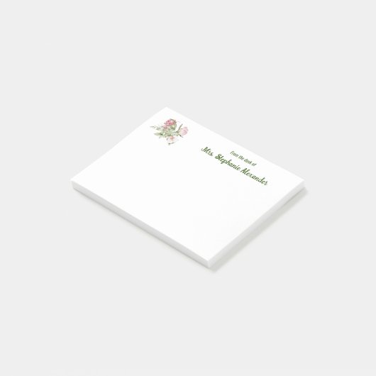 Waterverf Elegante Bloemen Van Het Bureau Van Stic Post-it® Notes (Schuin)