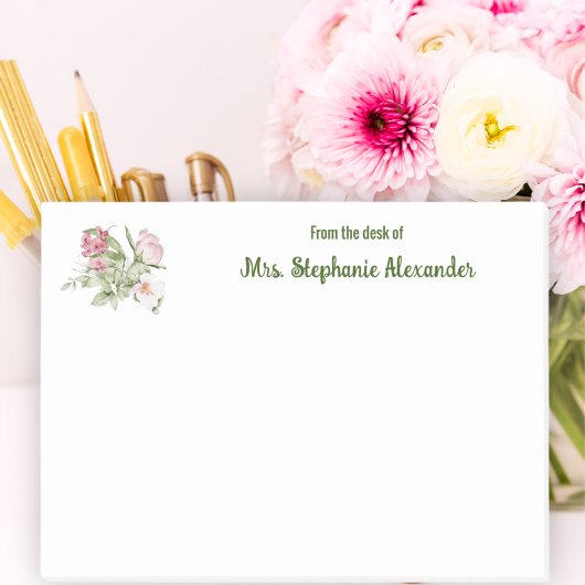 Waterverf Elegante Bloemen Van Het Bureau Van Stic Post-it® Notes