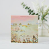 Waterverf Elegante Bloemenweide Verjaardag Kaart (Staand voorkant)