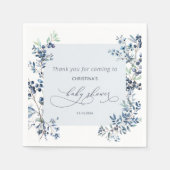 Waterverf Elegante Blueberries Baby shower servett Servet (Voorkant)