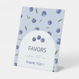 Waterverf Elegante Blueberry baby shower gunsten Reclamebord Met Voetstuk