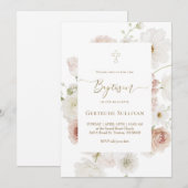 waterverf elegante boeket Doop Kaart (Voorkant / Achterkant)