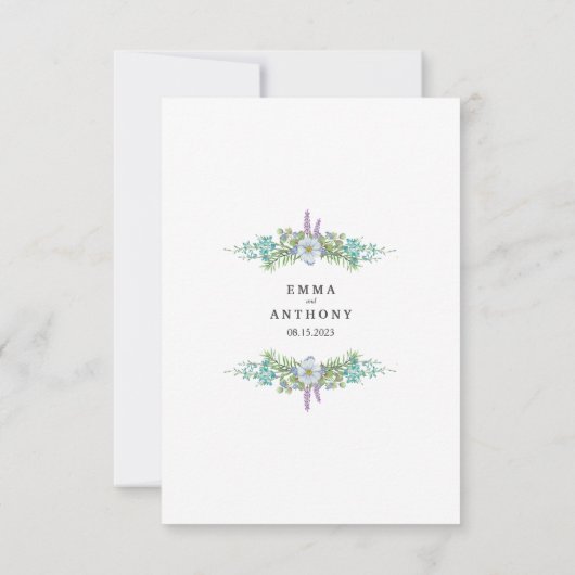 Waterverf Elegante Boheemse bruiloft uitnodiging (Achterkant)