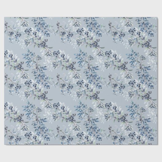 Waterverf Elegante Bosbes Cadeaupapier (Vlak)