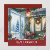 Waterverf Elegante Botanische Kerst Feestdagenkaart (Voorkant / Achterkant)