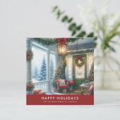 Waterverf Elegante Botanische Kerst Feestdagenkaart (Staand voorkant)