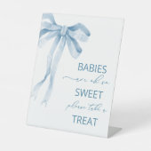 Waterverf Elegante Bow Ribbon baby shower baby's Reclamebord Met Voetstuk (Voorkant)