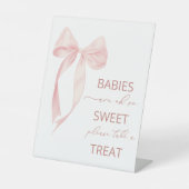 Waterverf Elegante Bow Ribbon baby shower baby's Reclamebord Met Voetstuk (Voorkant)