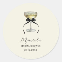 Waterverf Elegante Champagne coupe zwarte strik Br