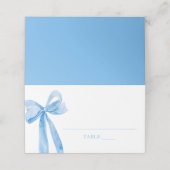 Waterverf Elegante Coquette Blauwe Boog Plaats Kaa Plaatskaartje (Buitenkant ongevouwen)