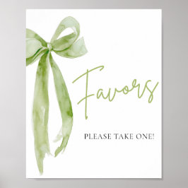 Waterverf Elegante Coquette Groene Boog Favorieten Poster