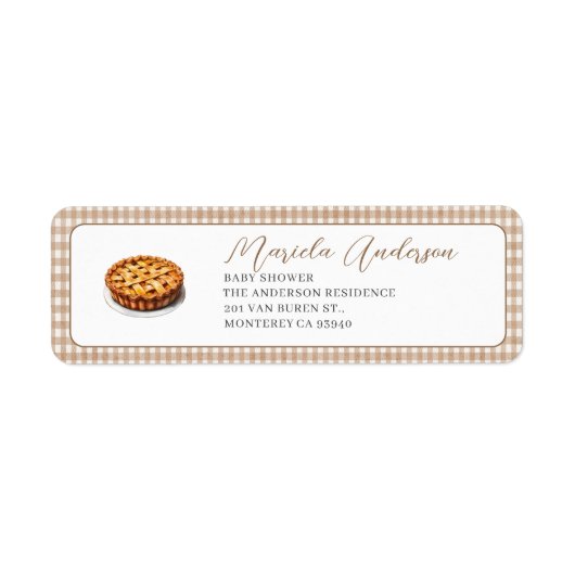 Waterverf Elegante cutie taart is onderweg baby s Etiket (Voorkant)