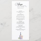 Waterverf | Elegante Engagement Party Menu (Voorkant)