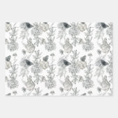 Waterverf Elegante Floral Grey Hydrangea Inpakpapier Vel (Voorkant)