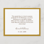 Waterverf Elegante Floral Pumpkin Thanksgiving Feestdagenkaart (Achterkant)