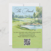 Waterverf Elegante Golfbruiloft met details Kaart (Achterkant)
