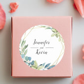 Waterverf Elegante Groenaire Bloemen bruiloft guns Ronde Sticker