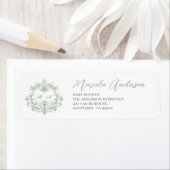 Waterverf Elegante groene bloemenchinoiserie baby Etiket (Insitu)