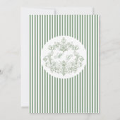 Waterverf elegante groene bloemenchinoiserie Brida Kaart (Achterkant)