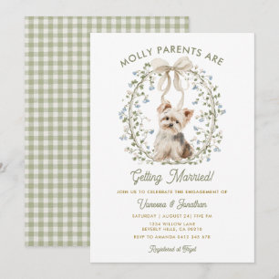 Waterverf Elegante Honden Verlovingsbloem Kaart