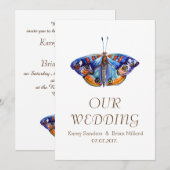 Waterverf, elegante huwelijksuitnodiging kaart (Voorkant / Achterkant)