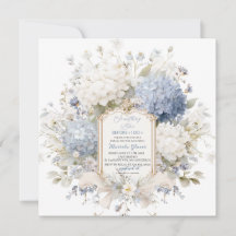 Waterverf Elegante  Iets Blauws Bruidsdouche