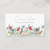 Waterverf Elegante Illustratieve Bloemen Visitekaartje (Voorkant)