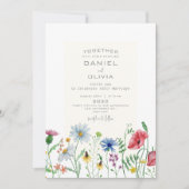 Waterverf Elegante Illustratieve Bloemenbruiloft Kaart (Voorkant)