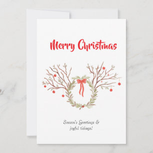 Waterverf elegante kerst plat kerstkaart kaart