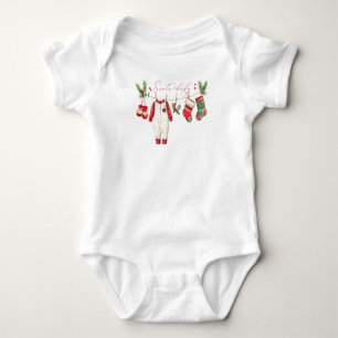 Waterverf Elegante Kerstman Baby Kerstmis Baby Sho Romper
