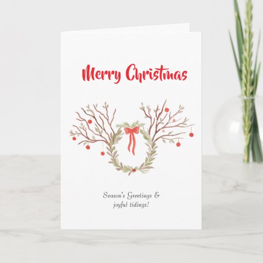 waterverf elegante Kerstmiskaart Kaart (Voorkant)